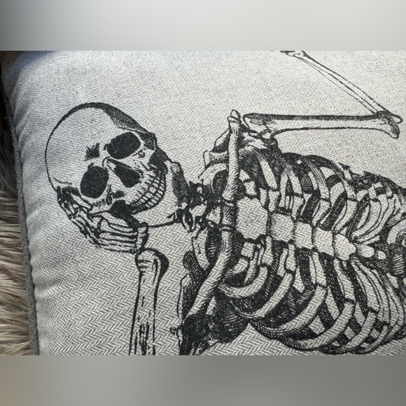 💀 Long Skeleton Herringbone Accent Pillow - Picture 3 of 5